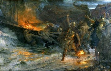 ビクトリア朝時代のバイキング フランク・ディクシーの葬儀 Oil Paintings